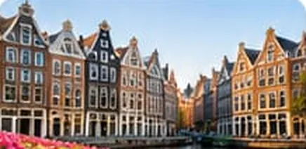 Contoh pemandangan rumah kanal Amsterdam
