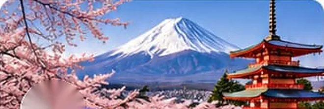 Contoh suasana Fuji dan kuil